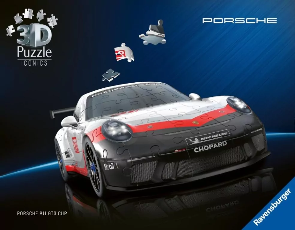 Puzzle 3D Iconics Porsche 911 GT3 Cup 108el - tantis.pl