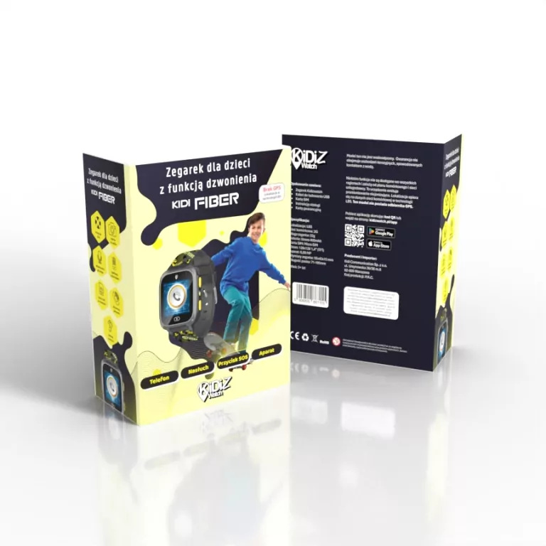 Smartwatch dla dziecka KiDiZ Fiber zóły - tantis.pl