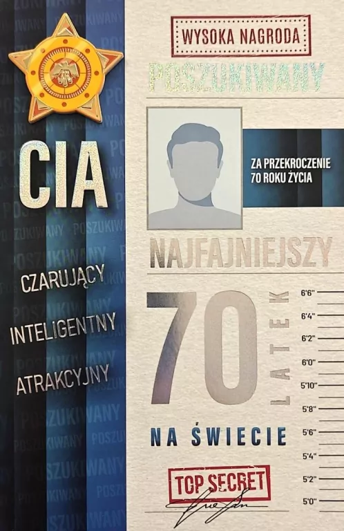 Karnet Urodziny 70 męskie poszukiwany - tantis.pl