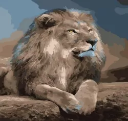 Malowanie po numerach 40x50cm Lew, król puszczy, sepia 1008917