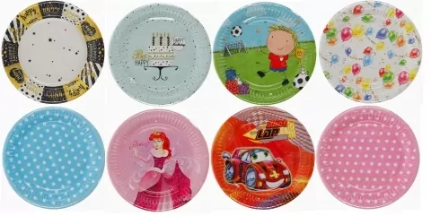 Talerz papierowy 180PM, 8 sztuk mix - tantis.pl