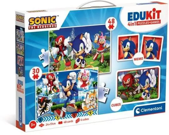 Puzzle 48 + 36 + Memo + 6 klocków Edukit Sonic - tantis.pl