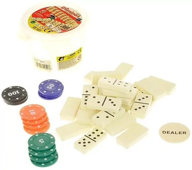 Domino w wiaderku z żetonami 45el - tantis.pl
