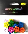 Guziki drewniane kolorowe kwiatki 20mm 6g - tantis.pl