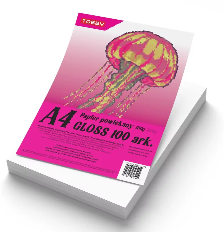 Papier powlekany kredowany A4 150g gloss 100 ark - tantis.pl