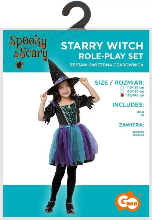 Strój dla dzieci Gwiezdna Czarownica rozm.130/140 - tantis.pl