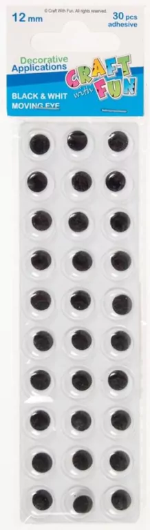 Ozdoba dekoracyjna oczy samoprzylepne 12mm 30 - tantis.pl