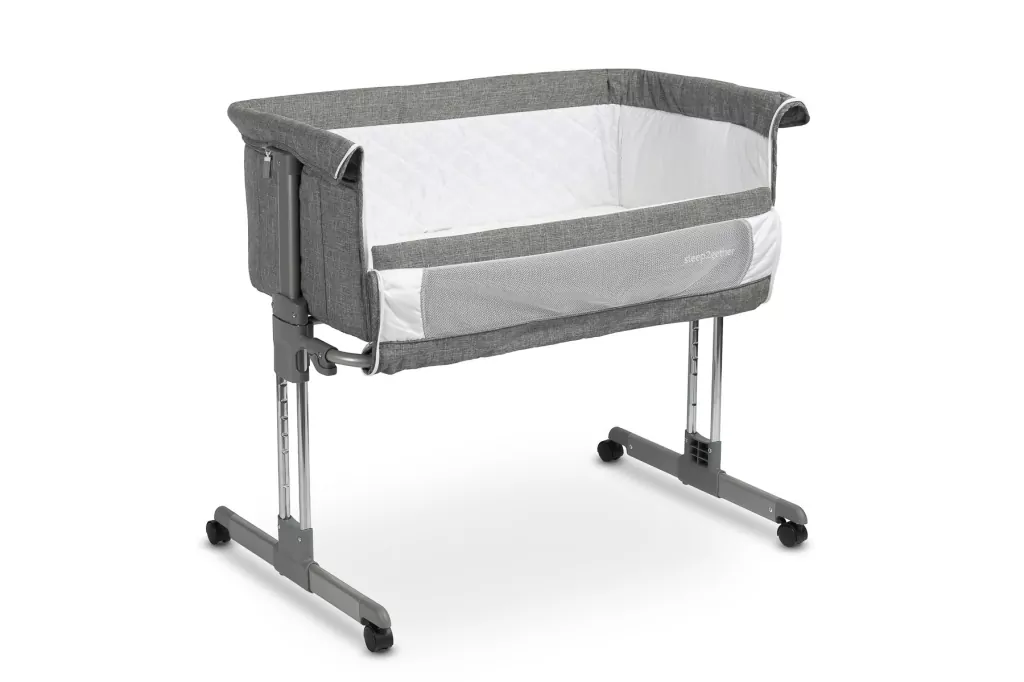 Caretero Łóżeczko dostawne Sleep2gether grafitowe - tantis.pl