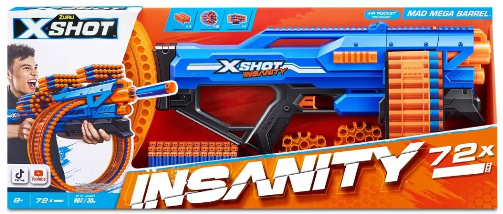 Wyrzutnia Insanity Mad Mega Barrel 72 strzałki - tantis.pl