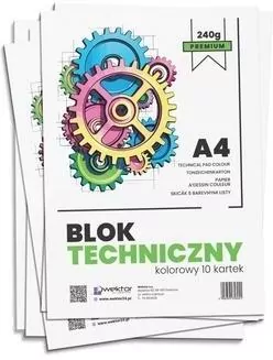 Blok techniczny A4/10K kolor premium 240g - tantis.pl