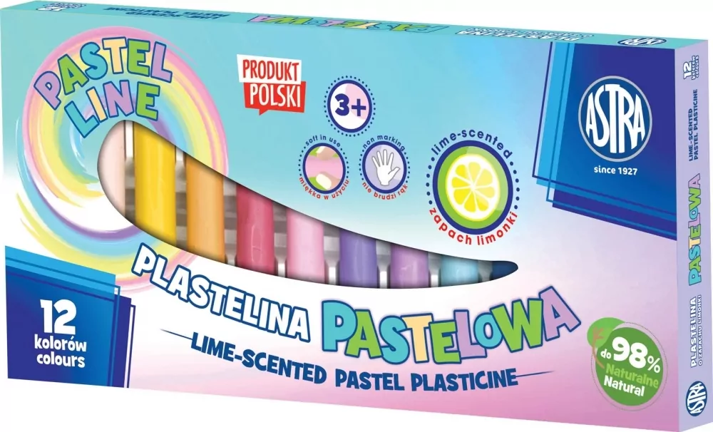 Plastelina pastelowa o zapachu limonki. 12 kolorów. - tantis.pl