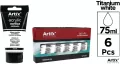 Farba akrylowa tytanowy biały 75ml (6szt) - tantis.pl