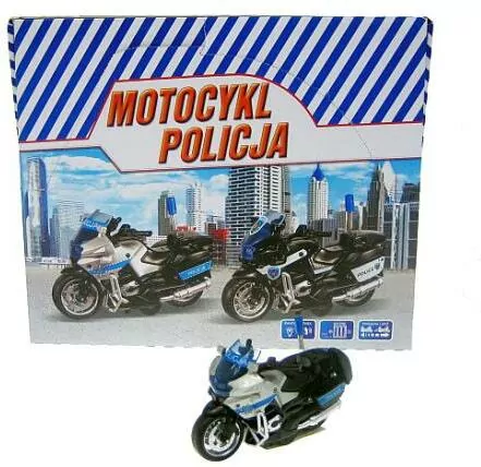 Motocykl Policja 13cm z napędem, światło, dźwięk M2217PL/DB HIPO - tantis.pl
