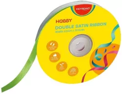 Wstążka podwójna satynowa zielona 12mmx22,86m