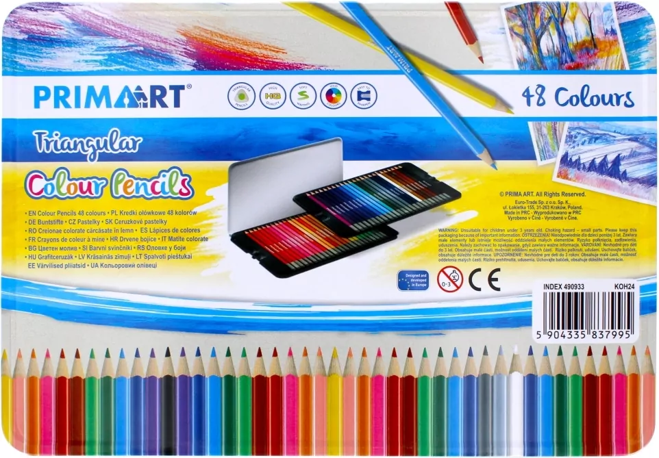 Kredki ołówkowe trójkątne 48 kolorów - tantis.pl