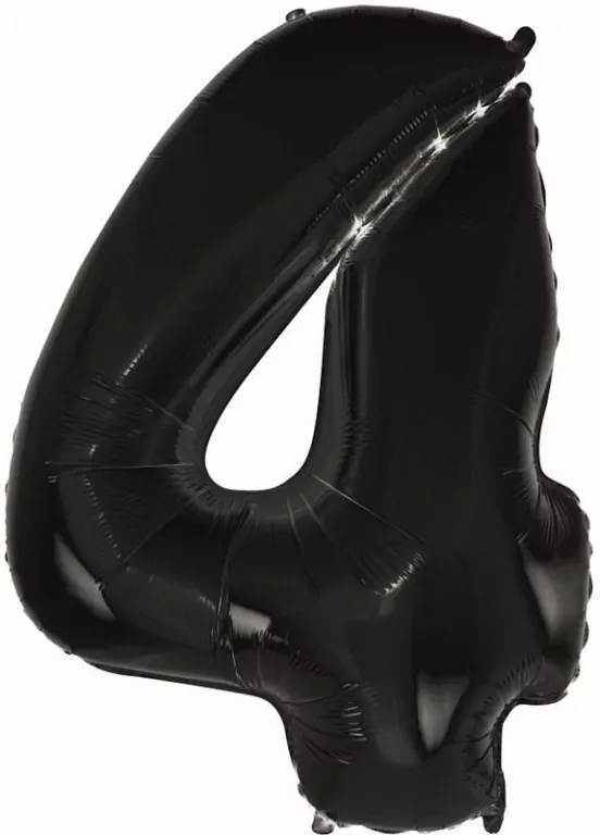 Balon foliowy B&C cyfra 4 czarna 92cm - tantis.pl