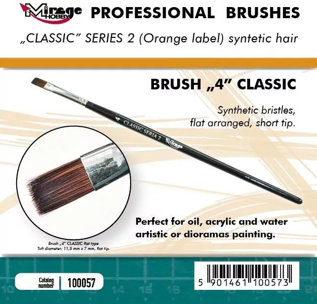 Pędzelek płaski high quality classic rozm 4 - tantis.pl
