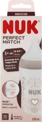NUK. Perfect Match. Butelka 260ml. 3 miesiące. Roślinność