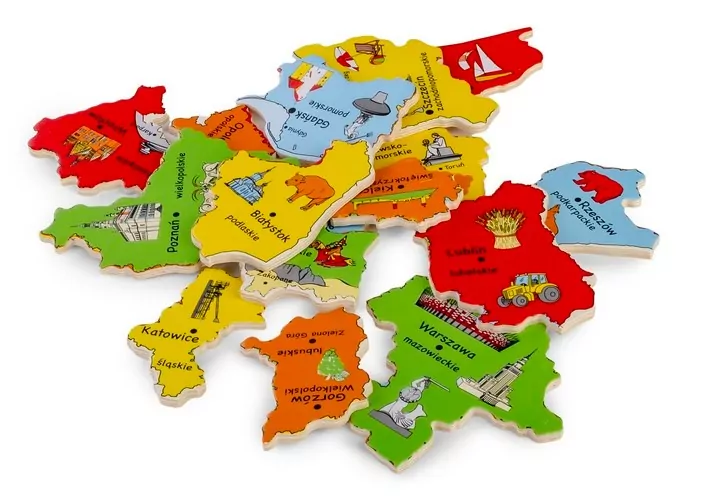 Mapa Polski. Drewniane puzzle - tantis.pl