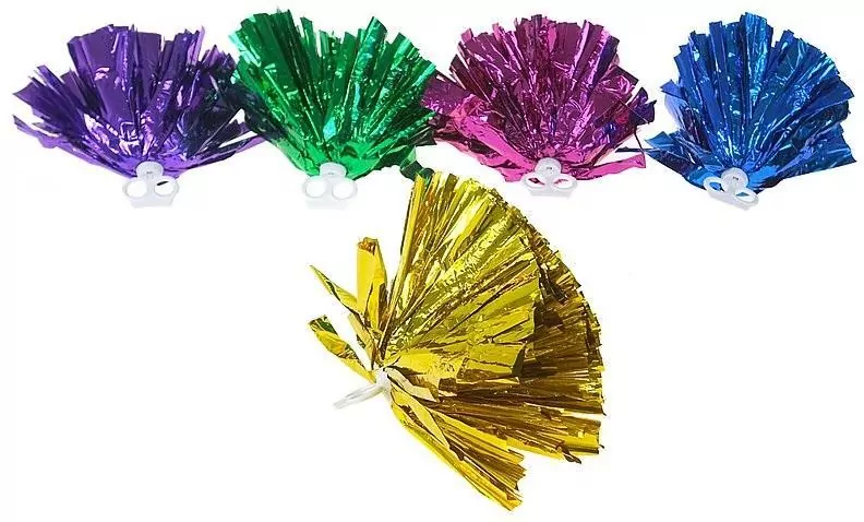 Pompony cheerleaderki błyszczące MIX (1 szt) - tantis.pl