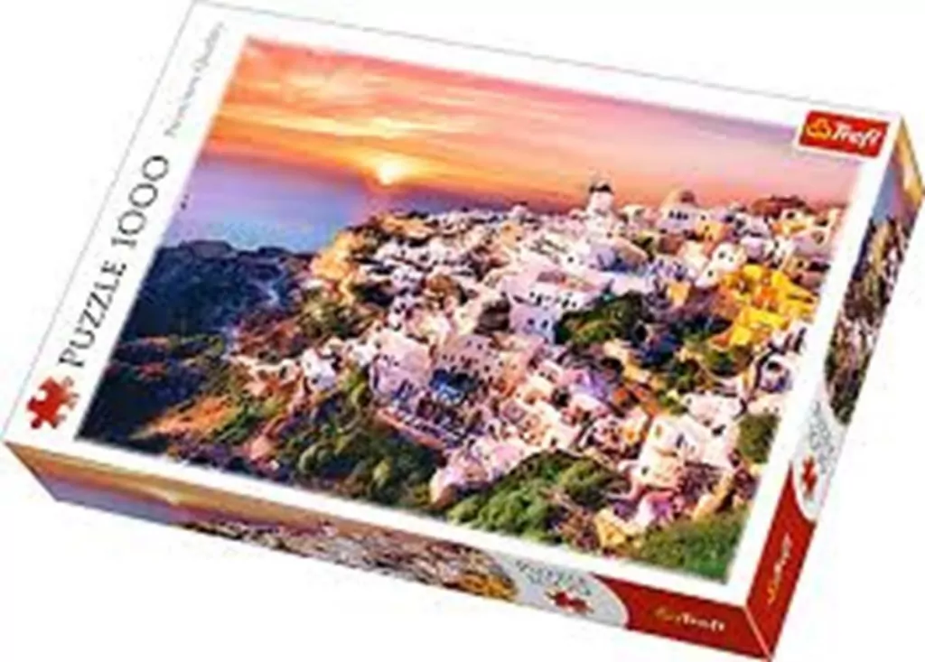 Puzzle 1000. Zachód słońca nad Santorini - tantis.pl