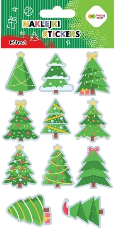 Naklejki Xmas tree 10x20cm HAPPY COLOR - tantis.pl