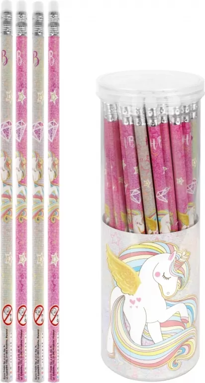 Ołówek z gumką HB Unicorn (48szt) - tantis.pl