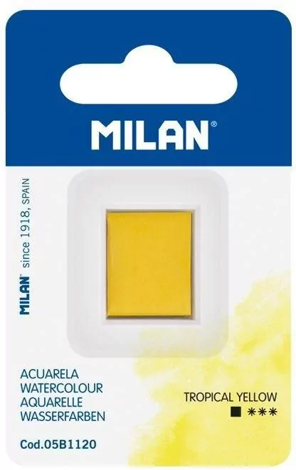 Farba akwarelowa w kostce tropikalny żółty MILAN - tantis.pl