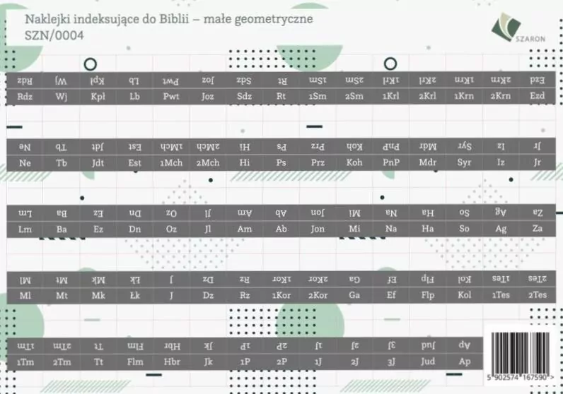 Naklejki indeksujące do Biblii. Małe geometryczne - tantis.pl