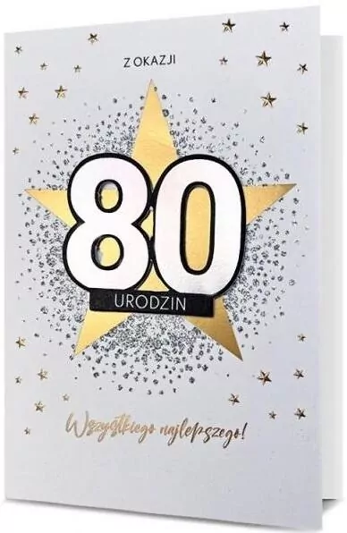 Karnet okolicznościowy. Urodziny 80. Pan Dragon - tantis.pl