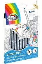 Pisaki. Bimarker, dwustronne. 12 kolorów - tantis.pl