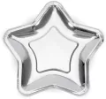 Talerzyki gwiazdki srebrne 18cm 6szt - tantis.pl