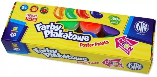 Astra. Farby plakatowe, 12 kolorów - tantis.pl