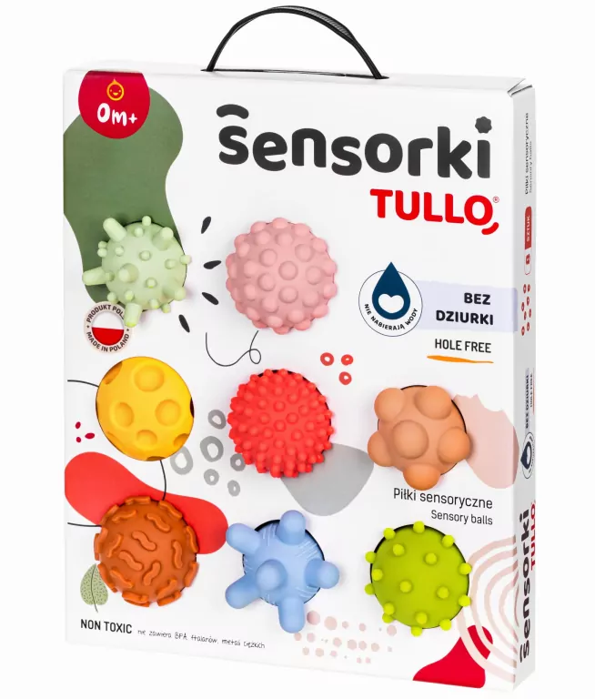 Sensorki Tullo. Piłki sensoryczne, 8 sztuk bez dziurki - tantis.pl