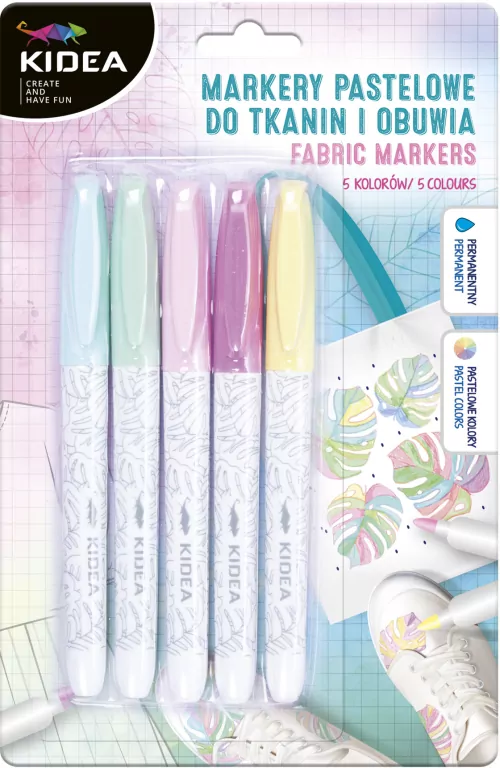 Markery do obuwia i tkanin. Pastel 5 kolorów - tantis.pl