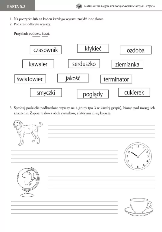 Materiały na zajęcia korekcyjno-kompensacyjne A - tantis.pl
