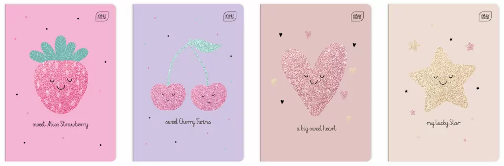 Zeszyt Glitter. A5/16k 3-linia kolorowa. 1 sztuka - tantis.pl