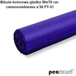 Bibuła kolorowa gładka c.niebieska 50x70cm 30ark