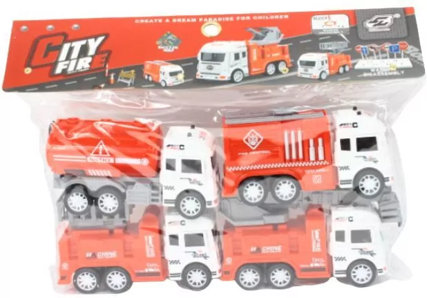 Auta straży pożarnej zestaw, 4 sztuki - tantis.pl