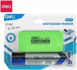 Marker suchościeralny 2mm + gąbka DELI