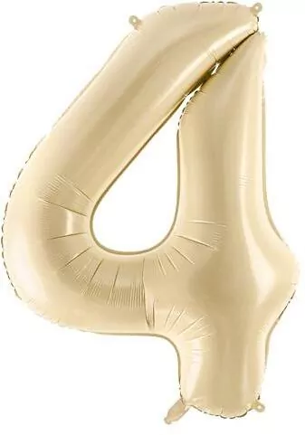 Balon foliowy cyfra 4 72cm beż - tantis.pl