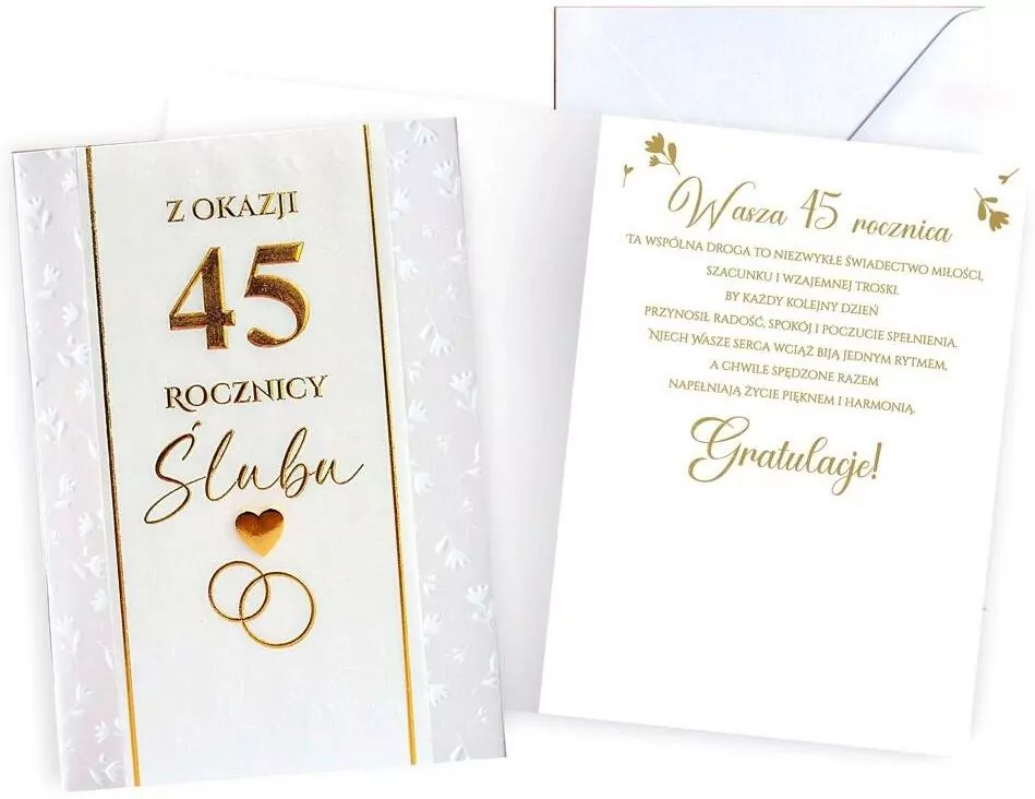 Karnet Rocznica ślubu 45 - tantis.pl