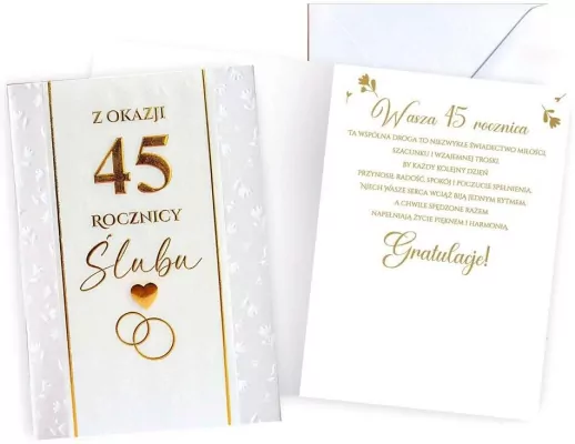 Karnet Rocznica ślubu 45