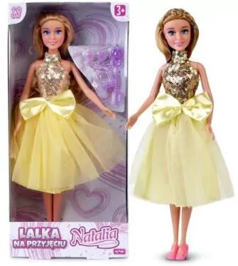 Lalka Natalia na przyjęciu w żółtej sukience 29 cm - tantis.pl