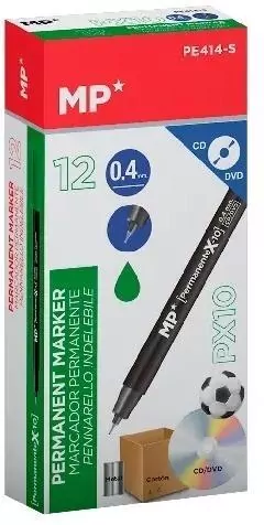 Marker permanentny 0,4mm do CD/DVD zielony (12szt) - tantis.pl