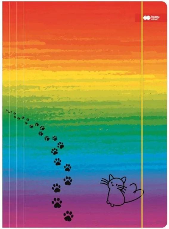 Teczka z gumką A4 Miaow tęcza HAPPY COLOR - tantis.pl