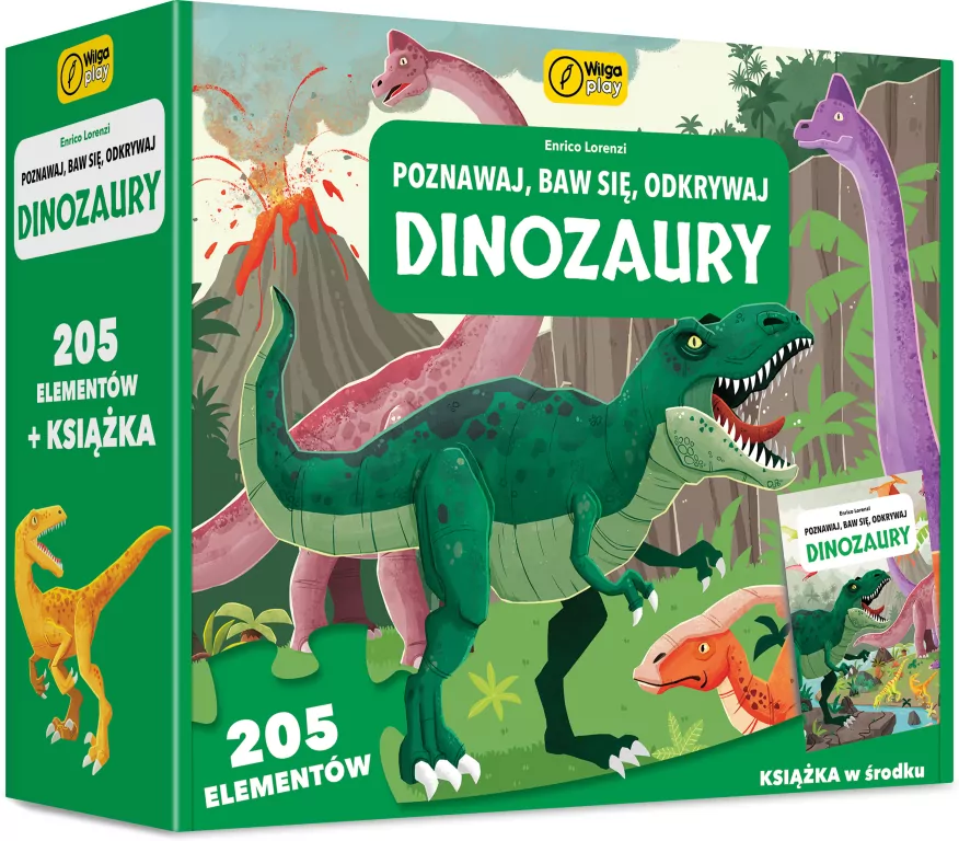 Dinozaury. Poznawaj, baw się, odkrywaj. Książka i puzzle 205 elementów - tantis.pl