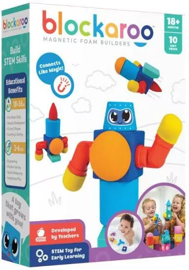 Blockaroo. Zestaw mały Robot 10 elementów. Klocki magnetyczne - tantis.pl