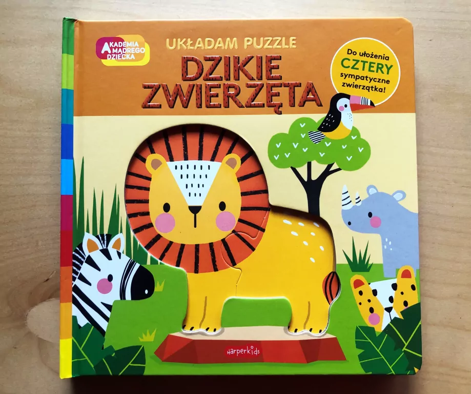Dzikie zwierzęta. Akademia Mądrego Dziecka. Układam puzzle - tantis.pl