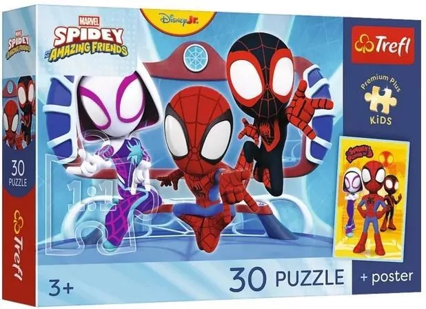 Puzzle 30 Spidey w akcji + plakat TREFL - tantis.pl